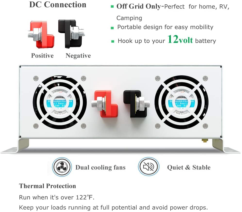 Off Grid falownik solarny 24V  – Inverter Pure Sine Wave 60Hz 120V 3000W recenzja i cena