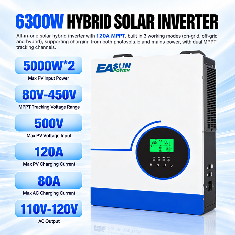 EASUN POWER 6300W – hybrydowy  – Grid Tie Inverter Limiter 2000W recenzja i cena